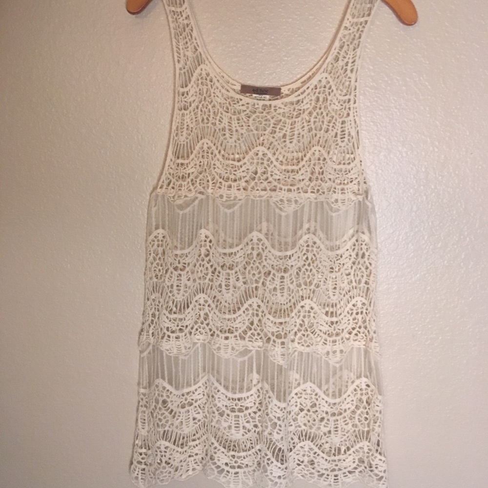Ad:Hoc Cream Lace Tunic Tank Size M/L